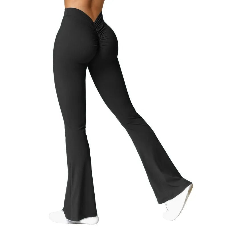 Komfortable og stilige dame leggings med høy midje, V-rygg design som gir en flatterende passform.