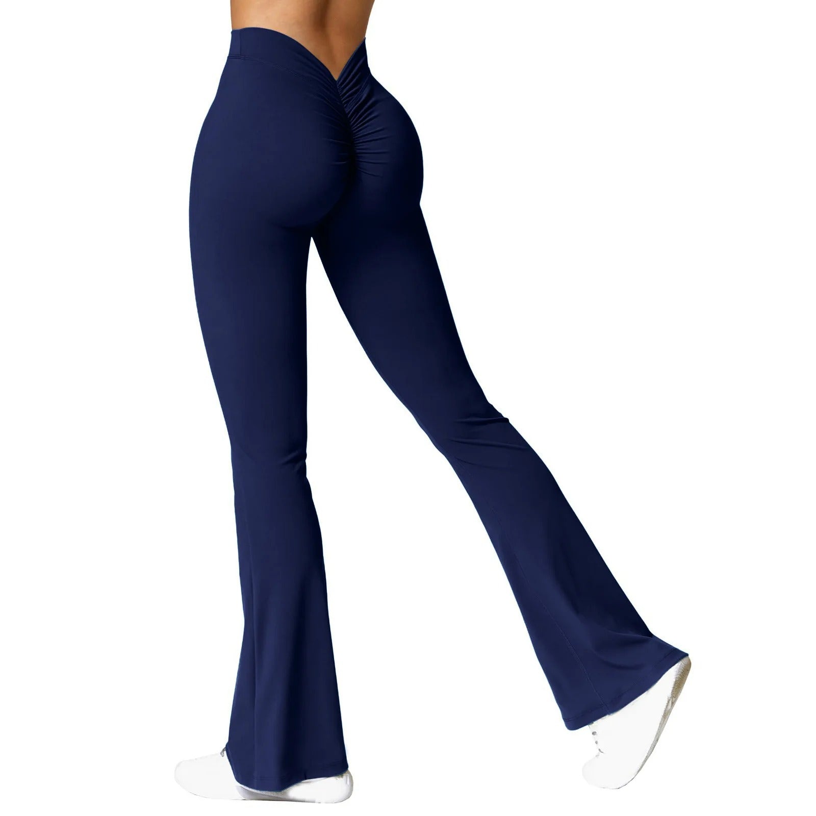 Allsidige dame leggings, høy midje, V-rygg, perfekte for sport, yoga eller avslappede dager.