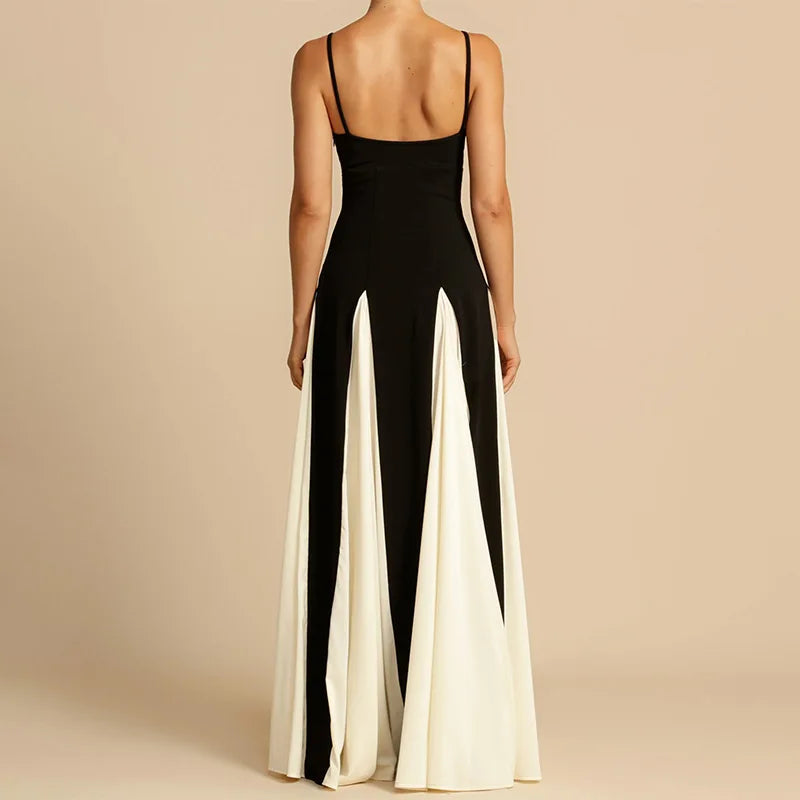 Lang dame maxikjole. Allsidig sommerkjole, lett og pustende for en komfortabel, elegant stil.