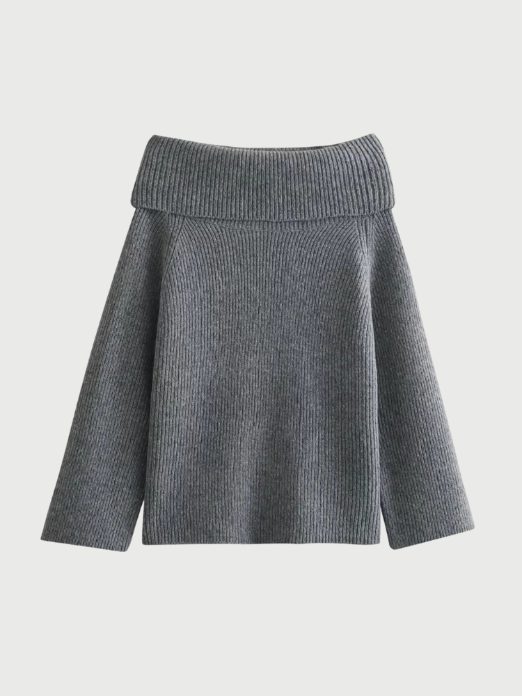 Trendy damegenser med off-shoulder design, elegant strikket topp som passer til både hverdag og fest.