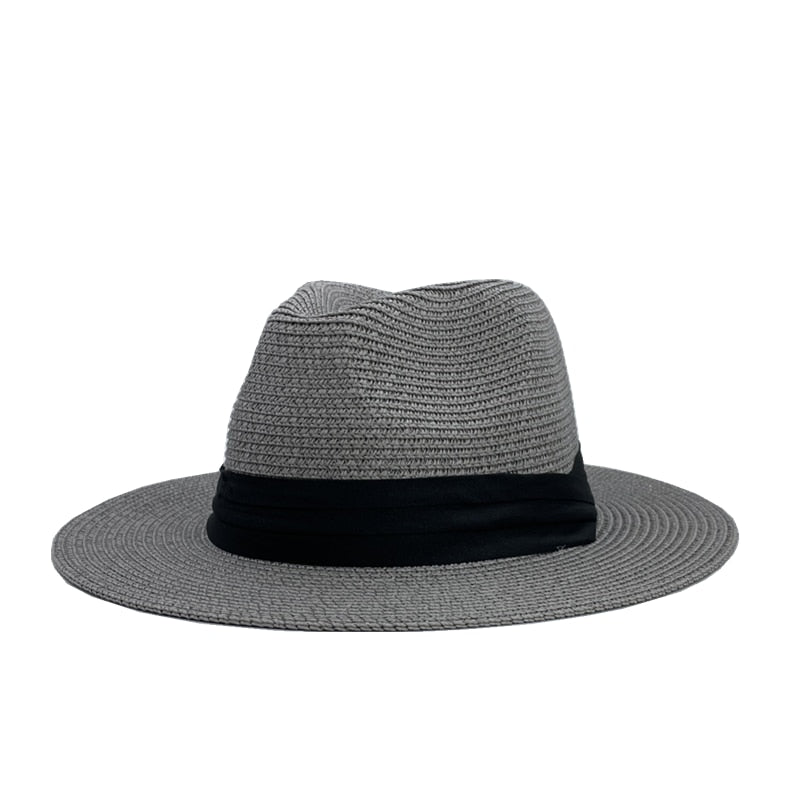 Elegant strandhatt i Panama-stil for damer. Solhatt ideell for strand, ferie og reise.