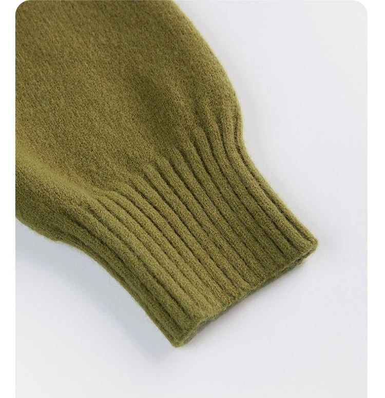 Komfortabel strikkegenser for kvinner, en dame V-hals cardigan med skjev knute.