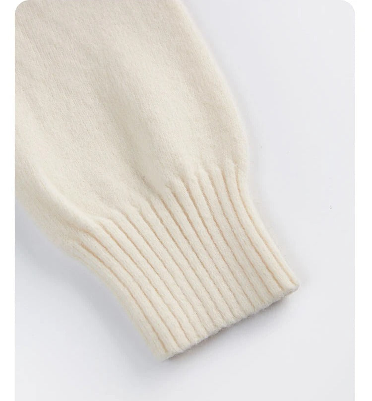 Varm og myk dame V-hals cardigan med unik skjev knute, perfekt for høsten.