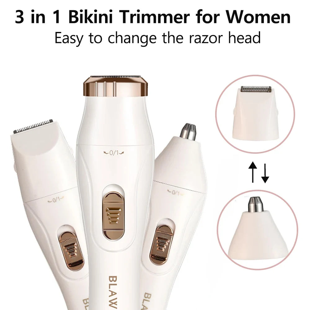 Moderne damebarbermaskin, oppladbar med effektiv trimmer for rask og glatt barbering.