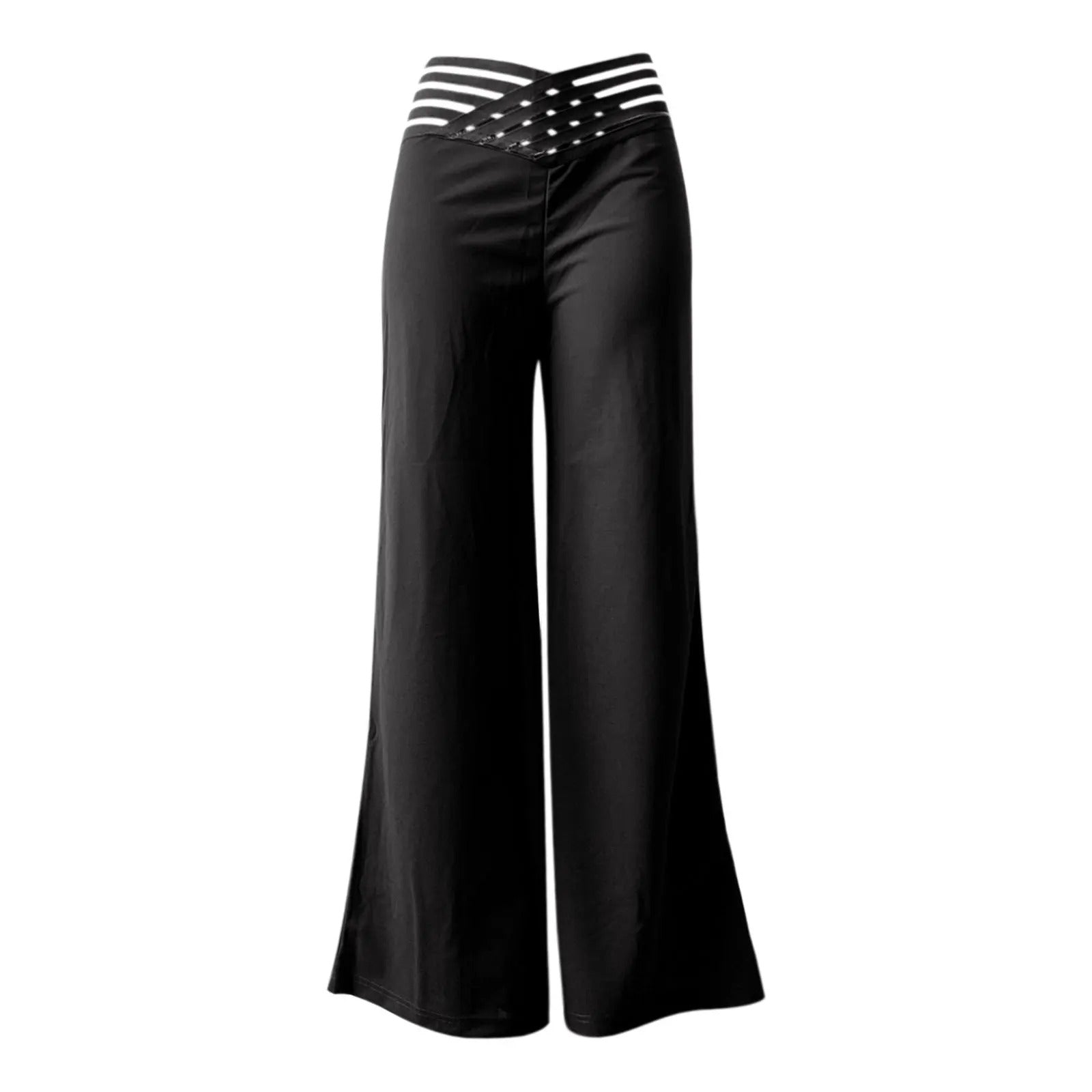 Stilrene damebukser med høy midje og vide ben for kvinner. Allsidig bukse som passer til fest og arbeid, gir en moderne look.