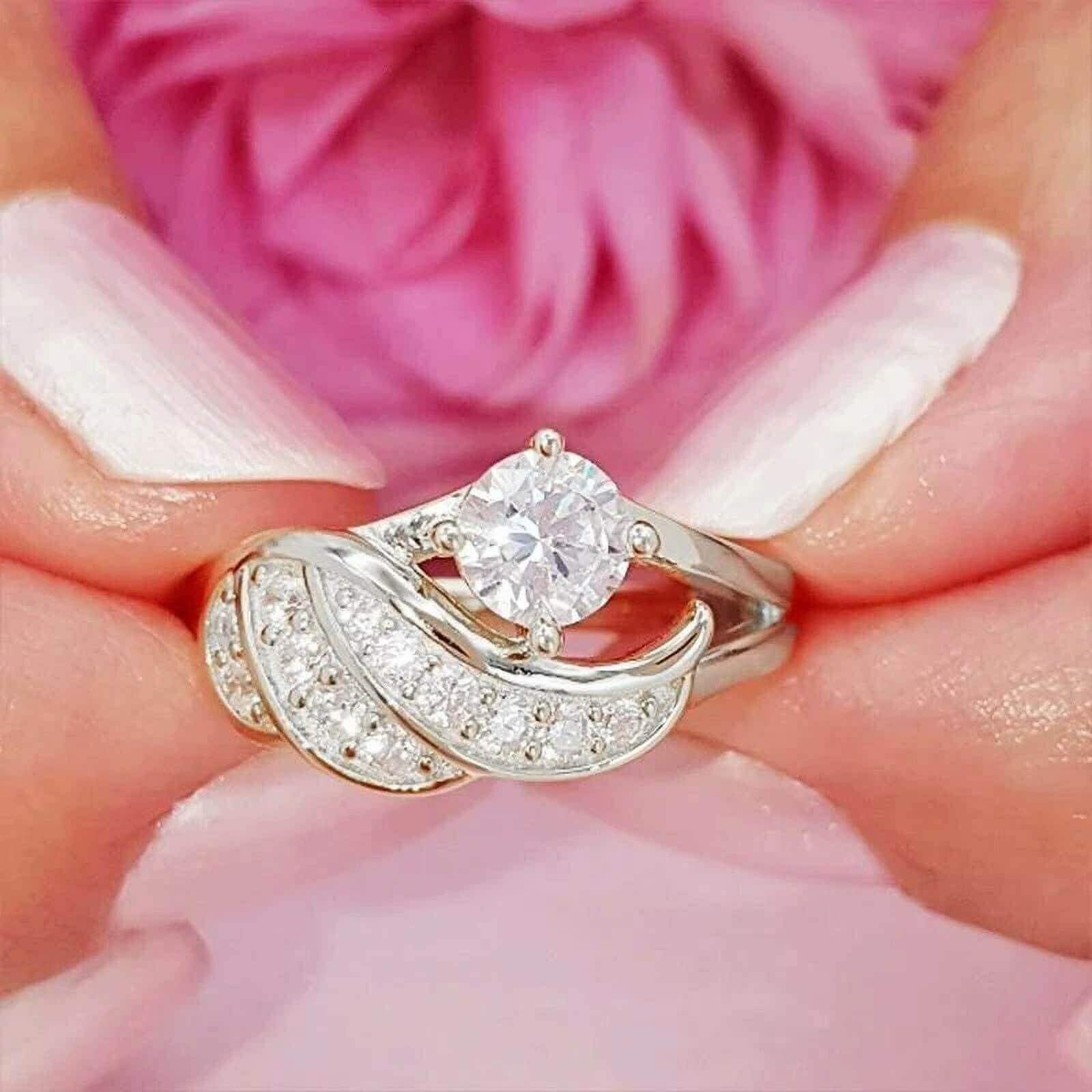 Høykvalitets Dame Zirkonia Ring Gull-detaljer