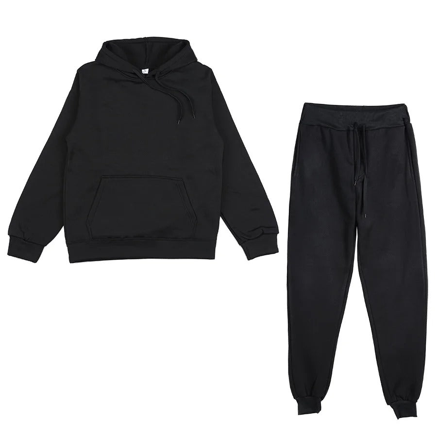 Damen Sport Trainingsanzug Hoodie und Jogginghose in Grau, bequemer Freizeitlook