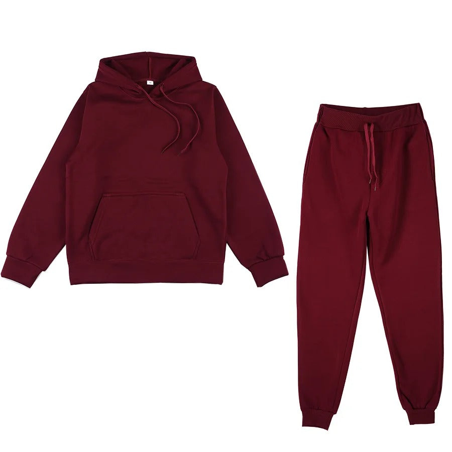 Damen Activewear Set: Grauer Hoodie und Jogginghose mit elastischem Bund