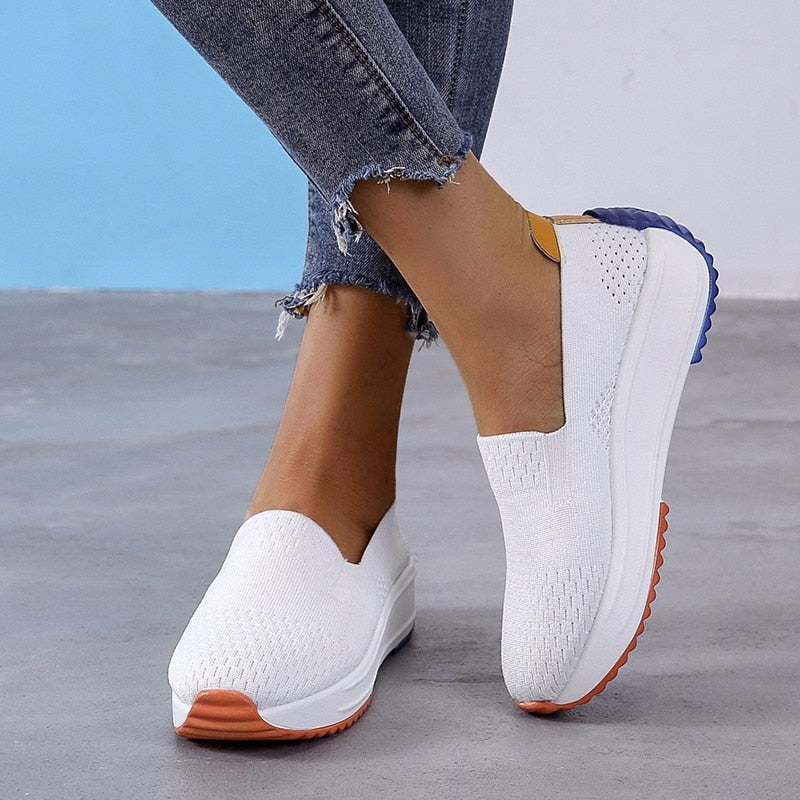 Atmungsaktive schwarze Mesh-Sneaker für Damen, leicht und bequem