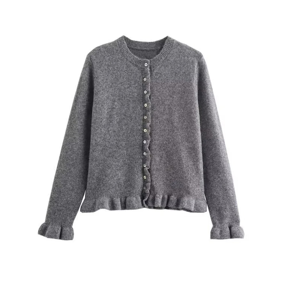 Dame Cardigan i Strukturstrikk - Lyseblå, åpen cardigan for stilig fritidsmote
