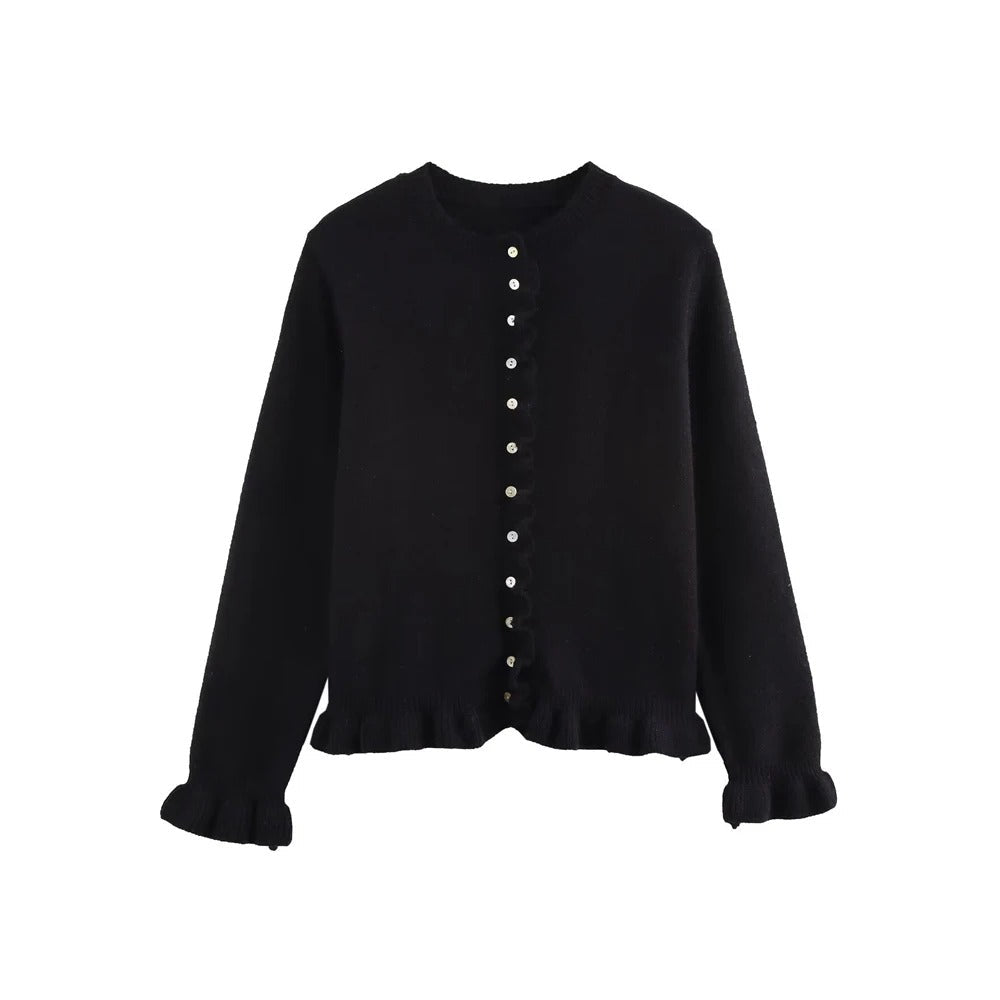 Dame Cardigan i lyseblå, perfekt for lag-på-lag og helårs eleganse
