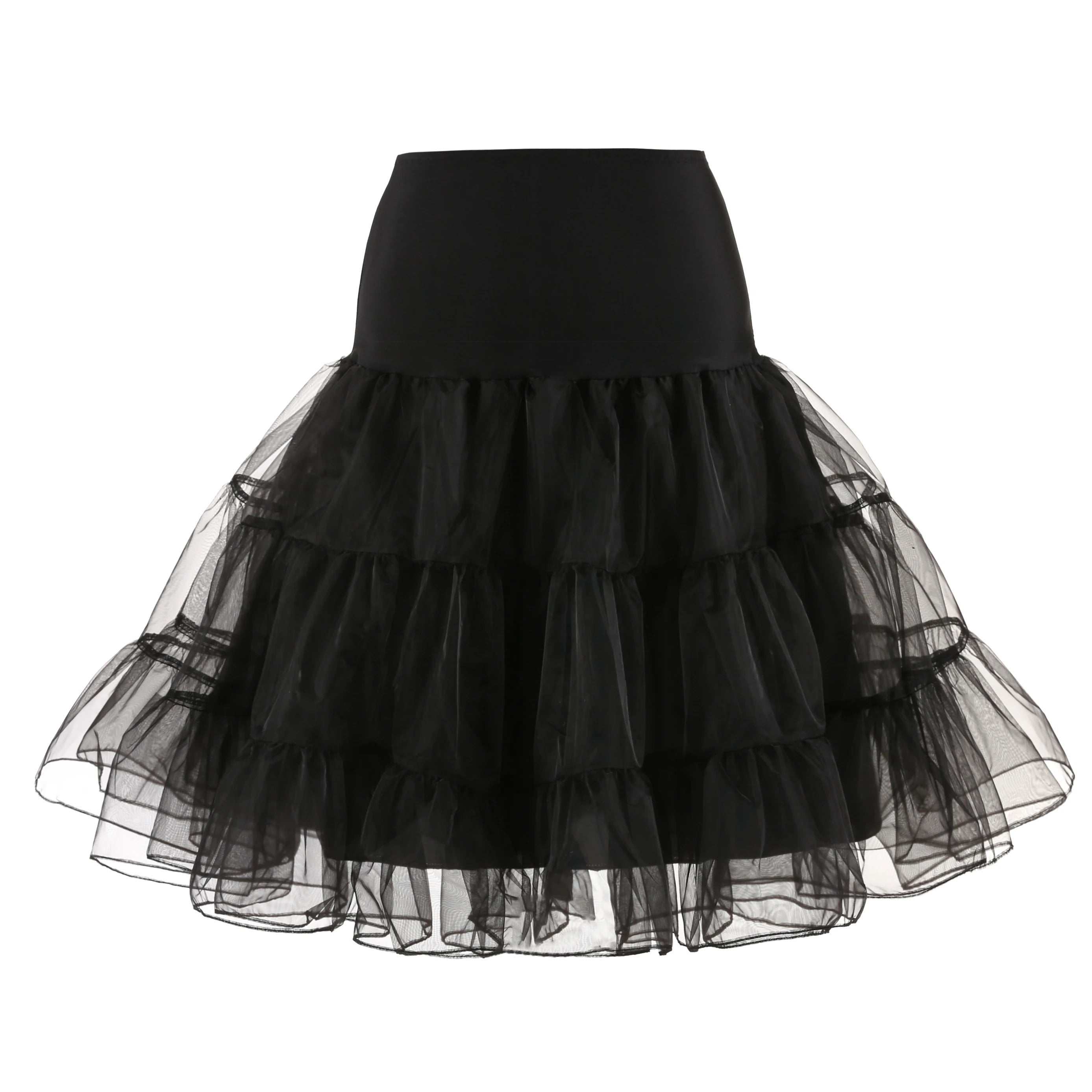 Dame vintage tyll petticoat, hvit, for rockabilly-kjoler, i full prakt