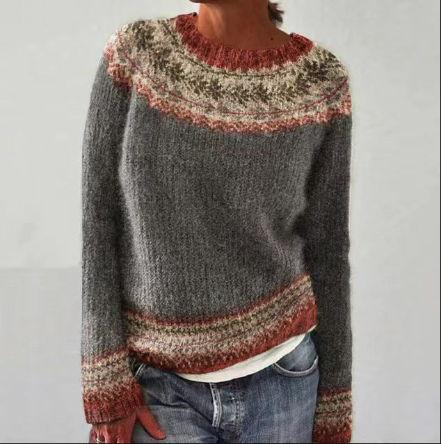 Bequemer Damen Strickpullover mit Retrodesign, perfekt als warme Herbst- oder Winterkleidung