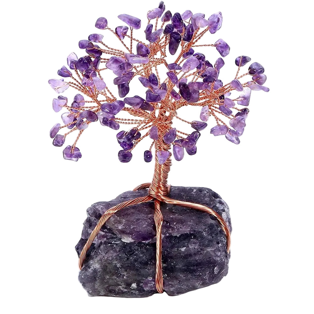 Dekorativt Livets Tre i krystall. Feng shui bonsai med edelstener for hjemmedekor og energi.