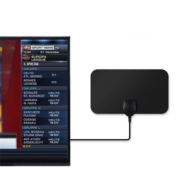 Digital HDTV-antenne for krystallklart TV uten månedlige avgifter. Enkel innendørs bruk.