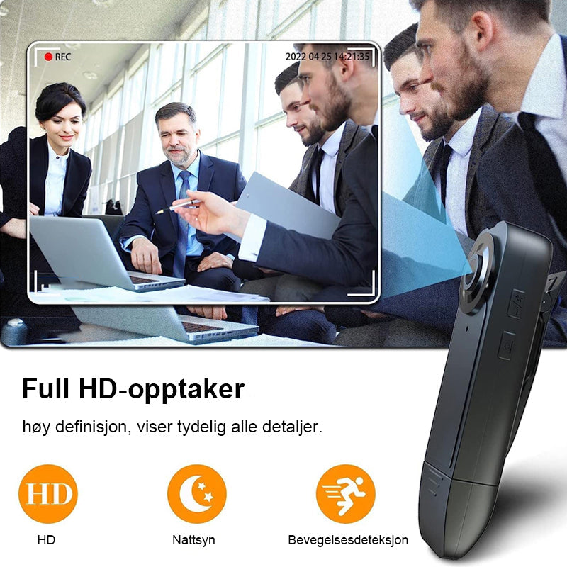 Allsidig 1080P HD minikamera; diskret videoopptaker for hjemmebruk, kontor eller personlig sikkerhet.