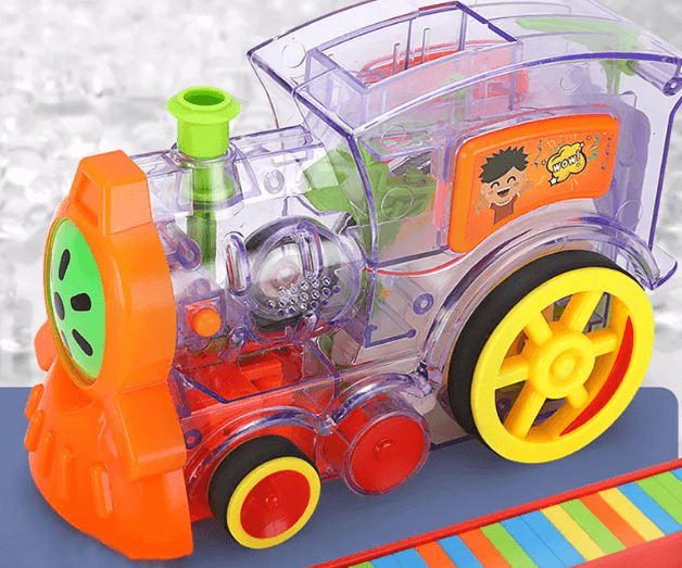 Barn som utvikler finmotorikk mens de bruker domino lastebilen.