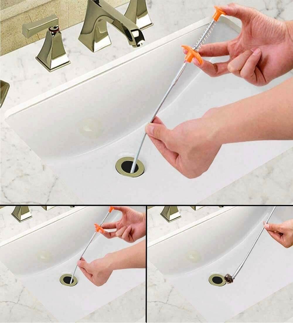Håndholdt rørrenser. Ergonomisk designet fjærrørsmudringsverktøy for enklere diy-rengjøring av avløp.