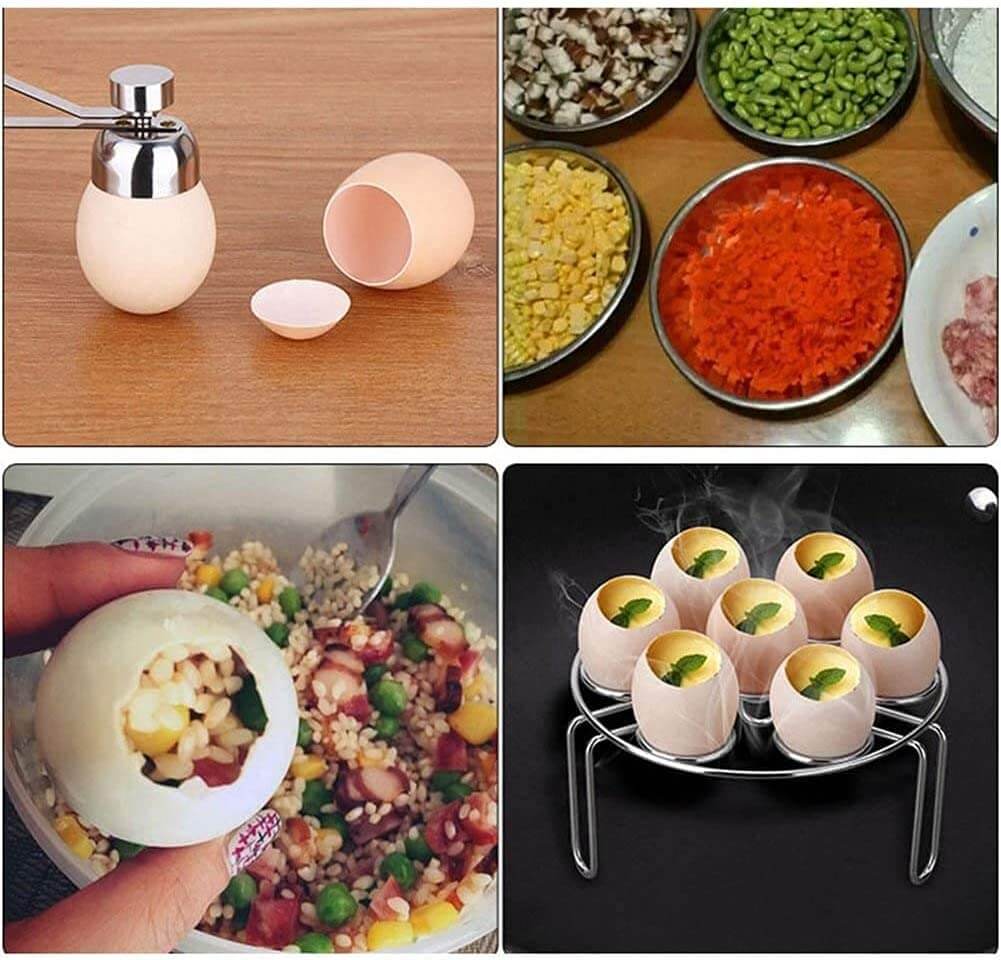 Ergonomisk eggeåpner/eggestopper for praktisk og rask servering av egg.