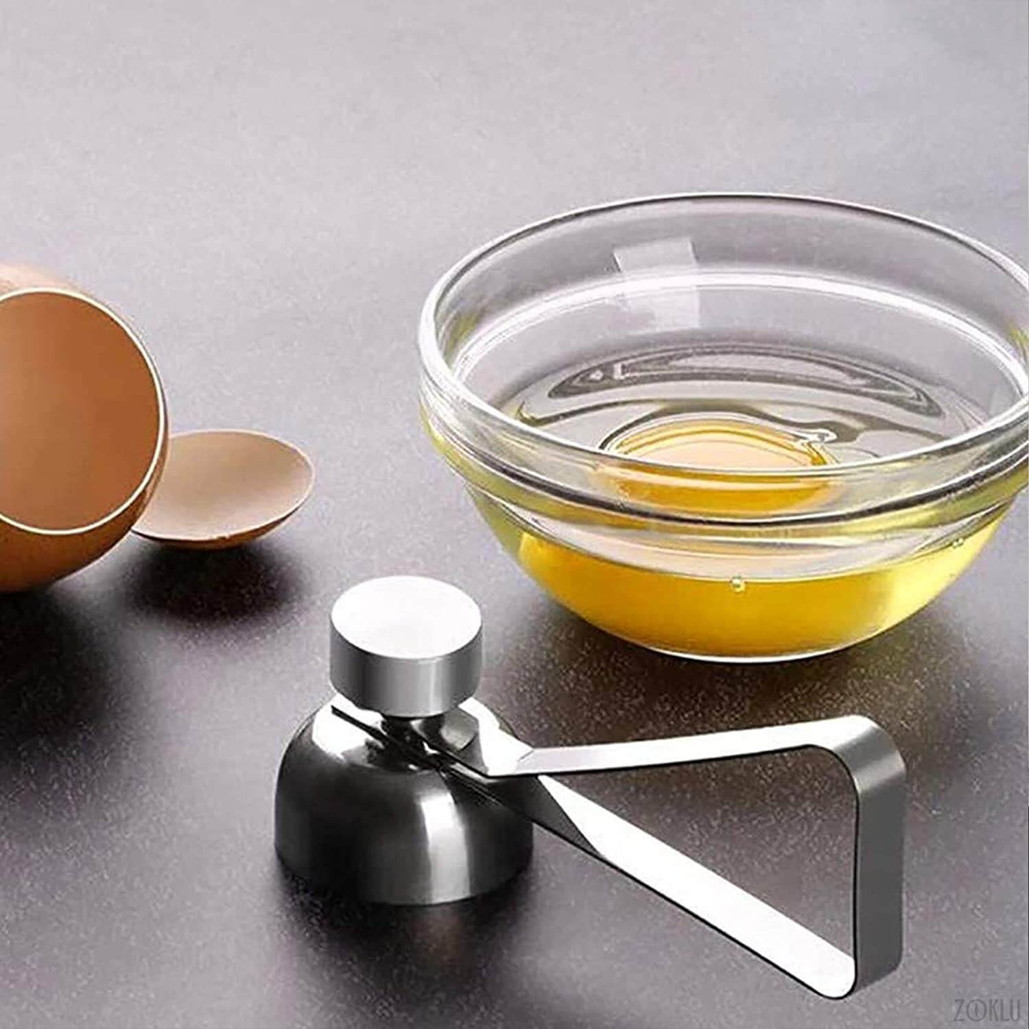 Bruk denne eggeåpneren for å enkelt åpne egg til frokost eller matlaging.