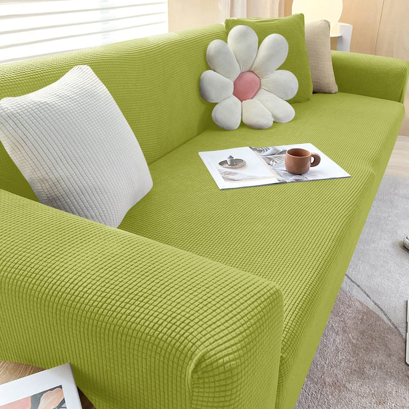Allsidig elastisk sofatrekk som tilpasser seg ulike sofaformer. Forbedrer interiøret og beskytter effektivt.
