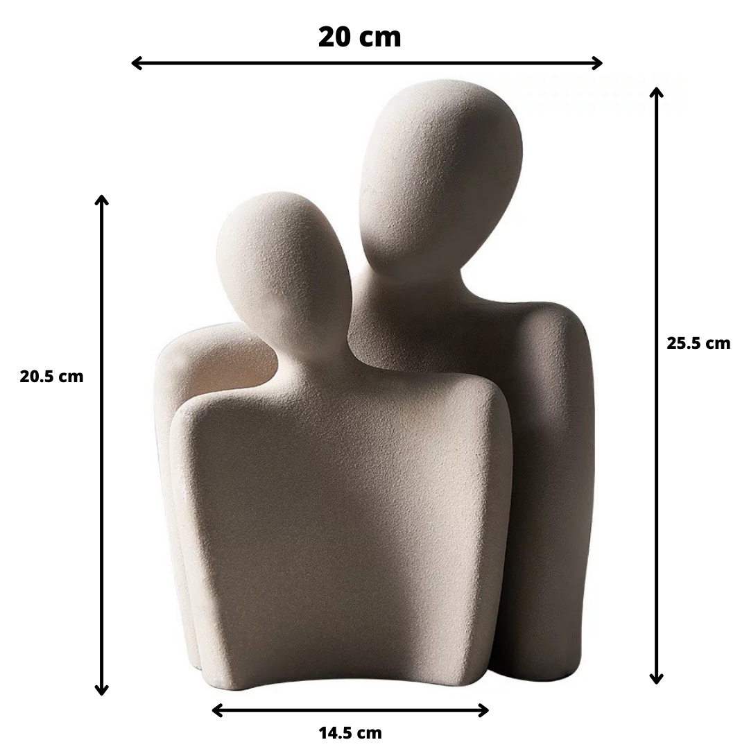Romantisk abstrakt statue, ideell bryllupsgave eller jubileumsgave, moderne hjemmedekor.