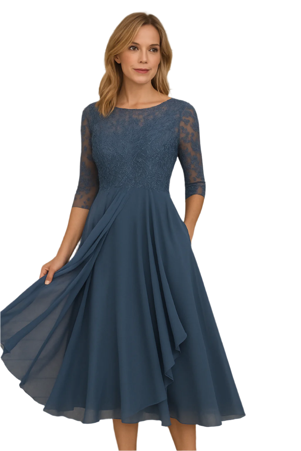 Elegant asymmetrisk A-linje maxi kjole for kvinner, perfekt som sommer- eller festkjole.