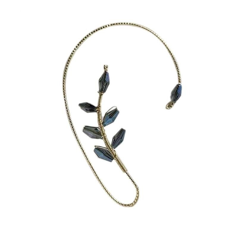 Glitrende zirkon blomster øremansjett, elegant klipsøredobb uten hull. Smykke for kvinner, allergivennlig.