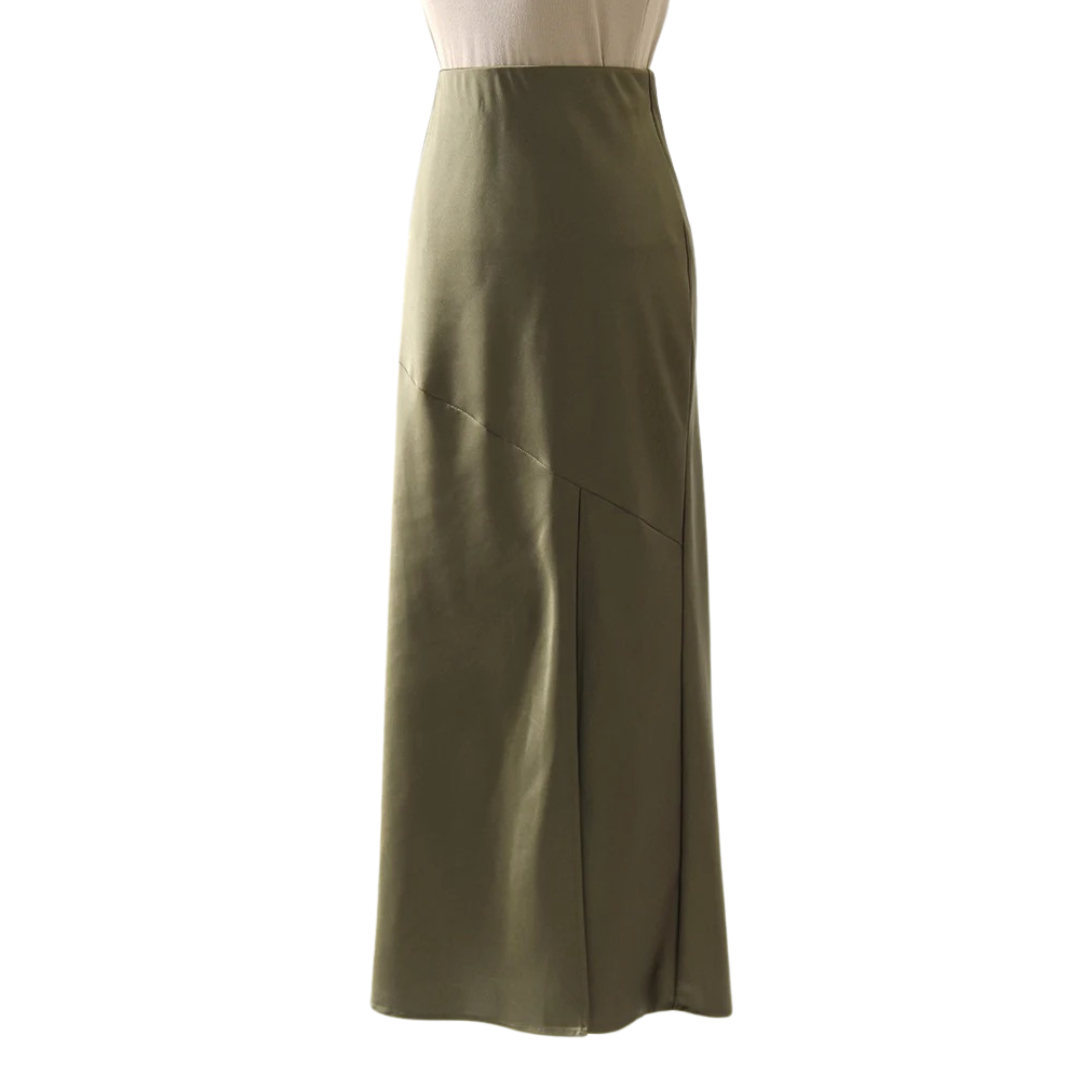 Beige elegant bodycon skjørt, perfekt for fritid og sommer. Et komfortabelt dameskjørt.