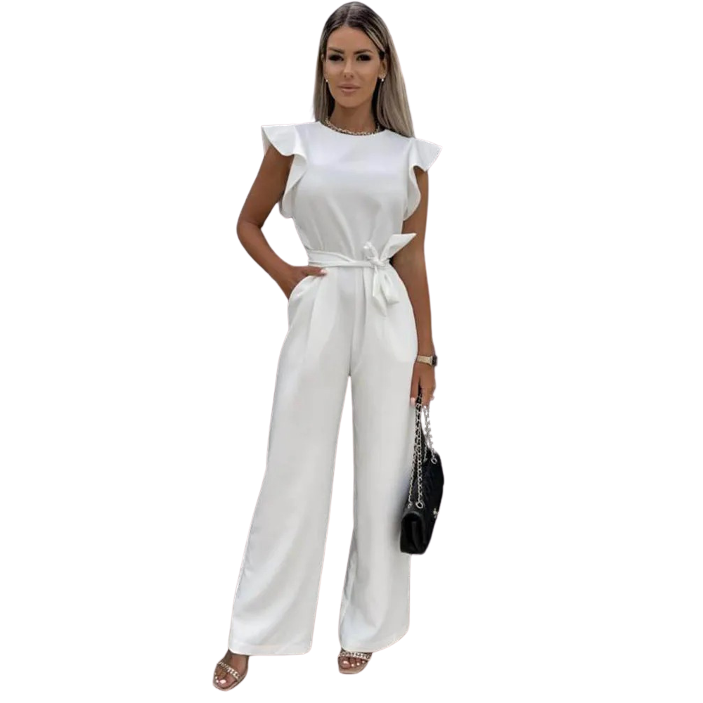 Stilig jumpsuit for kvinner, komplett med volangdetaljer og en komfortabel passform.
