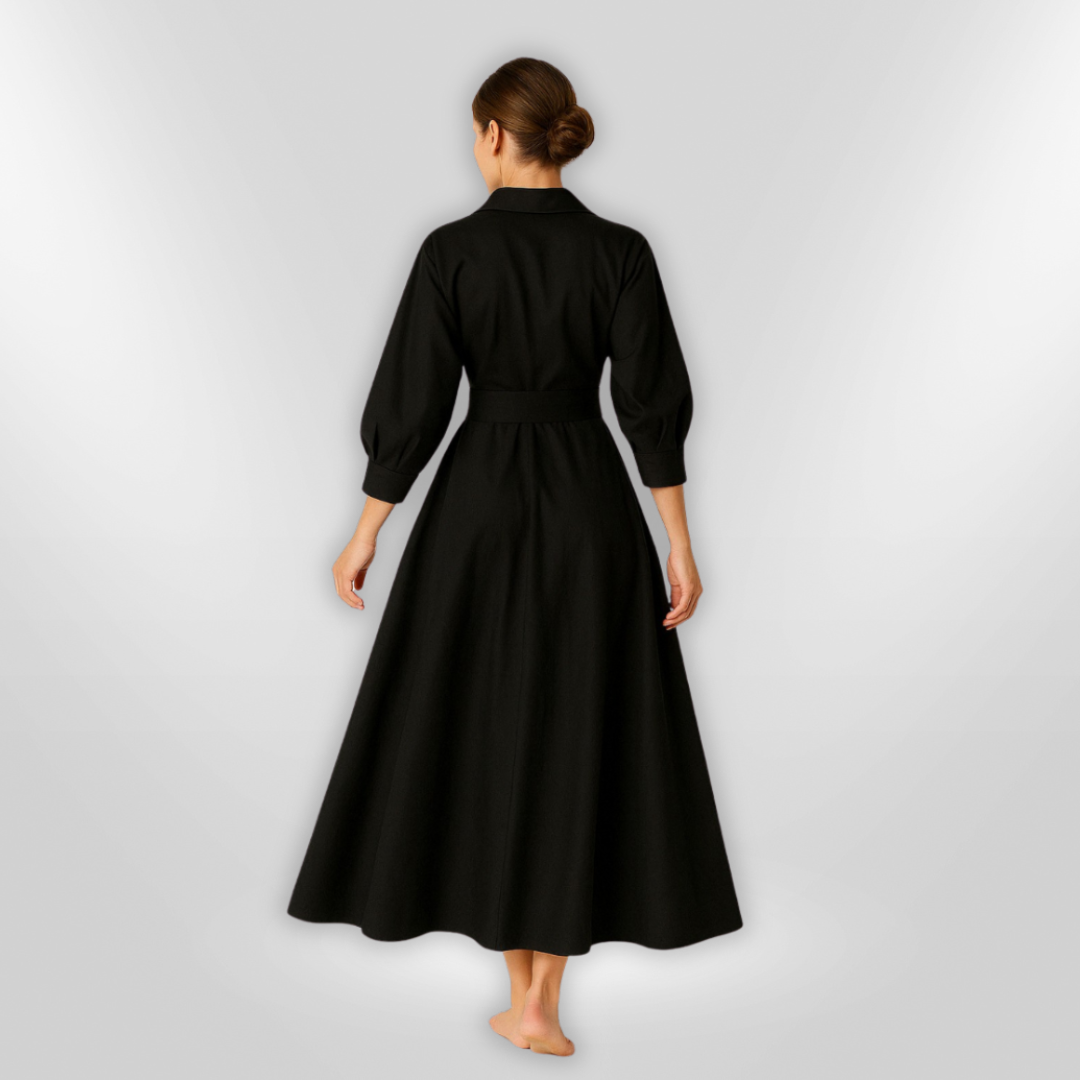 Flatterende festkjole, lang maxikjole for bryllup. Elegant damekjole med justerbare stropper, komfortabel.
