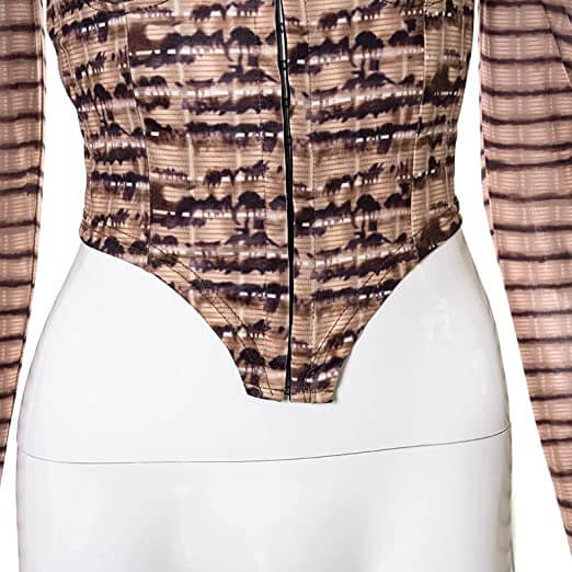Dame sommerklær: Glamorøst tigerprint motesett med topp og bukser.
