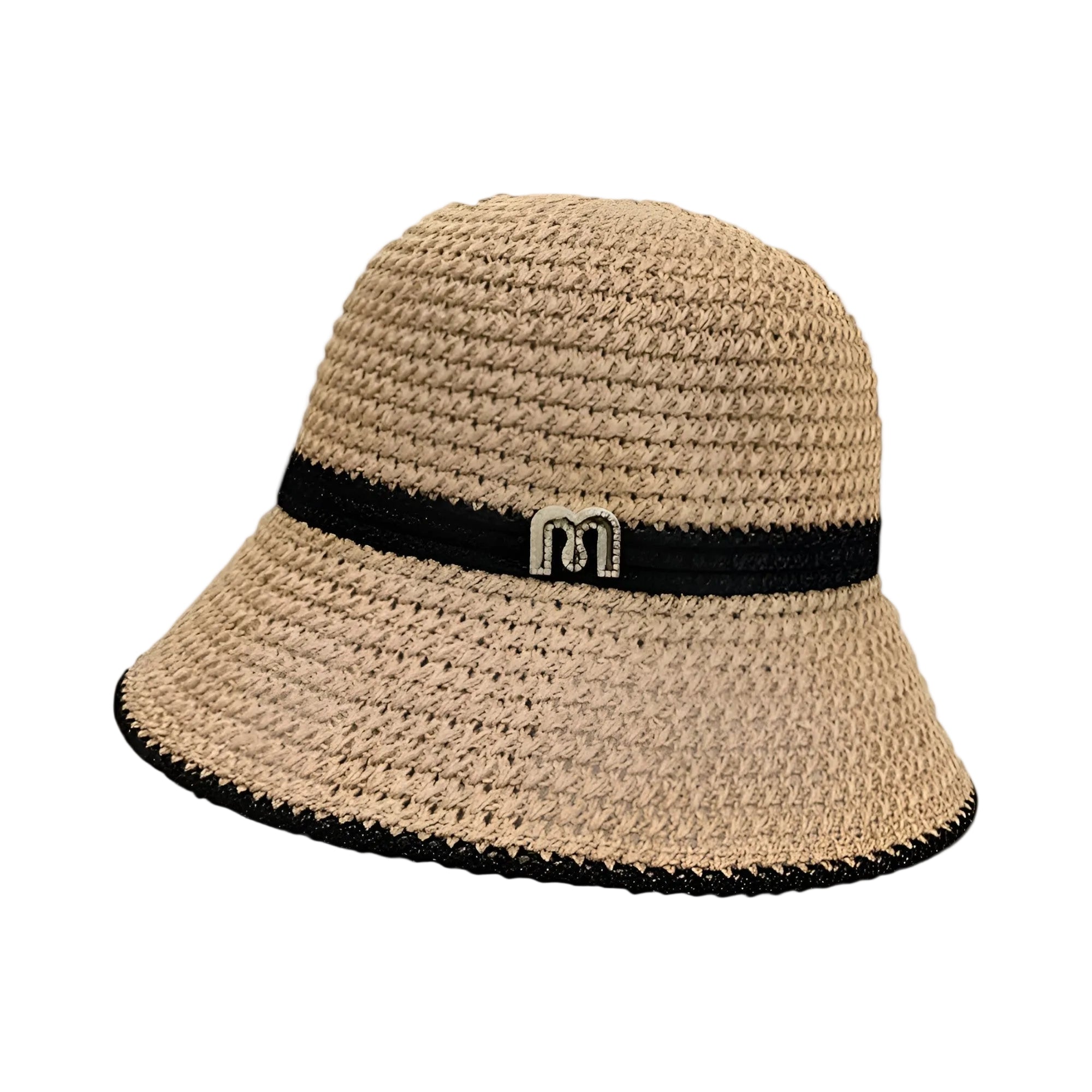 Elegant dame sommerhatt med bred brem for optimal solbeskyttelse og stil på strand eller ferie.