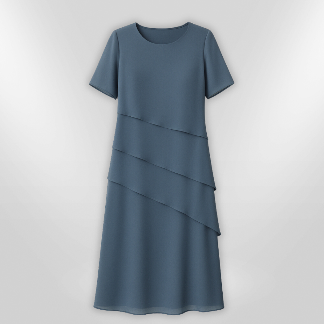Chic festkjole for damer i lett chiffon, perfekt for en elegant kveldslook.
