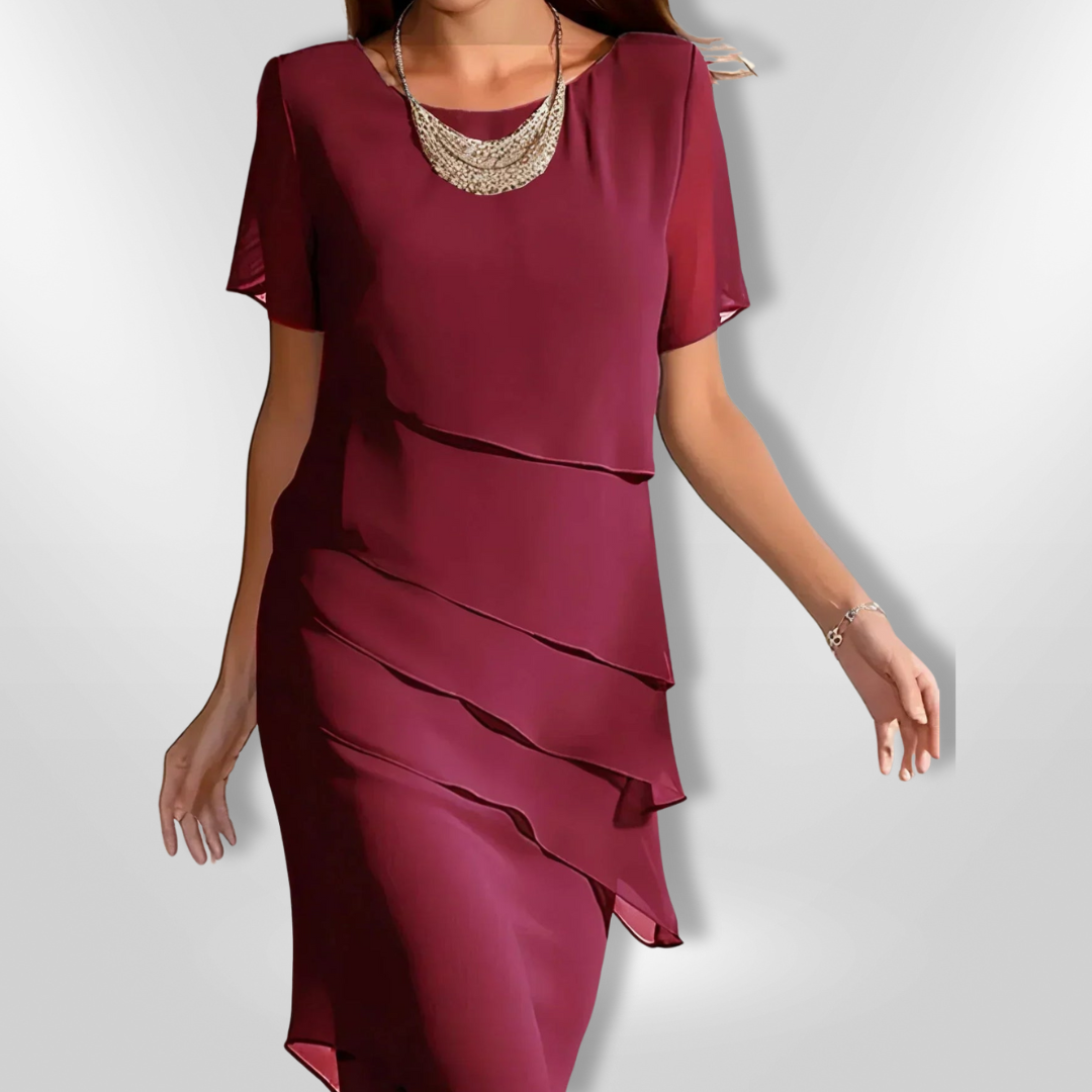 Lett og elegant sommerkjole i chiffon, perfekt som festkjole eller kveldsantrekk.