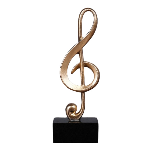 Elegant dekorativ figur av musikknoter i resin. Perfekt interiørdetalj for musikkelskere og stilfull hjemmedekor.