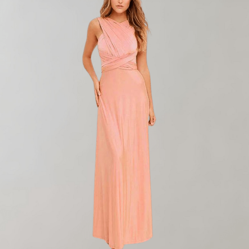 Kjole med drapering: en stilfull og komfortabel maxikjole for kvinner, allsidig eleganse.