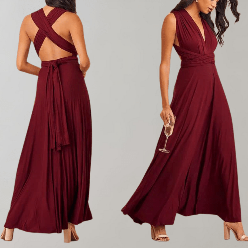 Allsidig lang drapert kjole for kvinner, komfortabel sommerkjole med elegant stil.