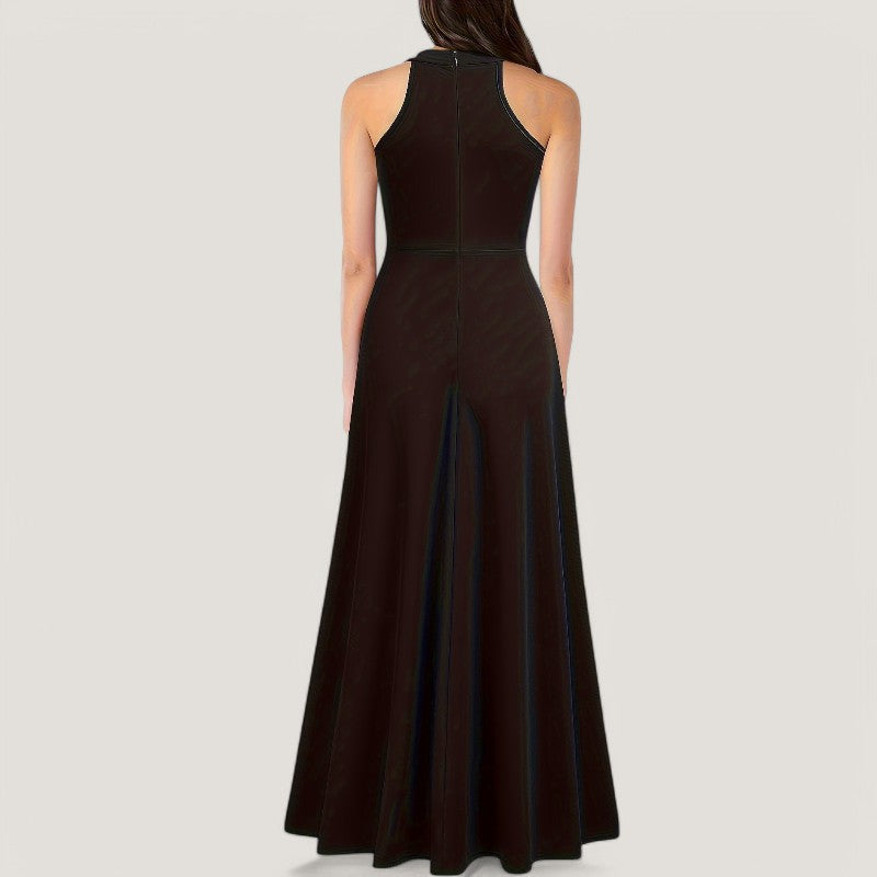 Elegant og lang kvinners maxi kjole med slank passform, ideell som ermeløs festkjole.