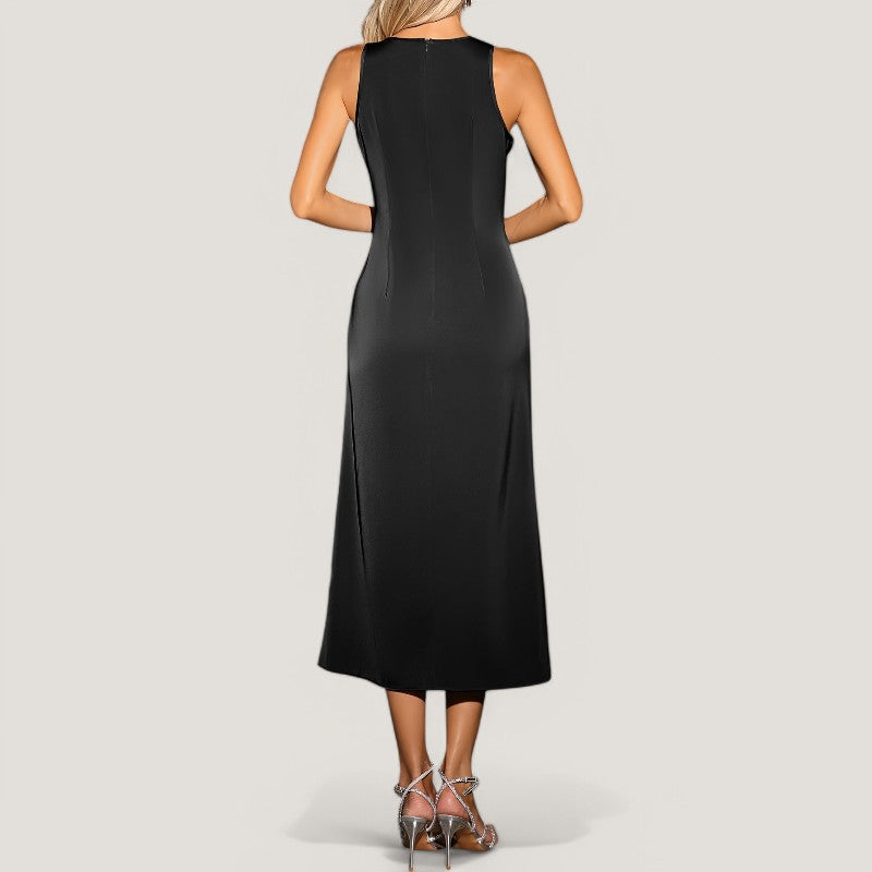 Kvinnekjole, ermeløs maxikjole i polyester, lang og allsidig for elegant sommerstil.