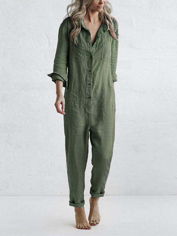 Elegant grønn dame jumpsuit/heldress, komfortabel og allsidig for festantrekk eller hverdagsstil.