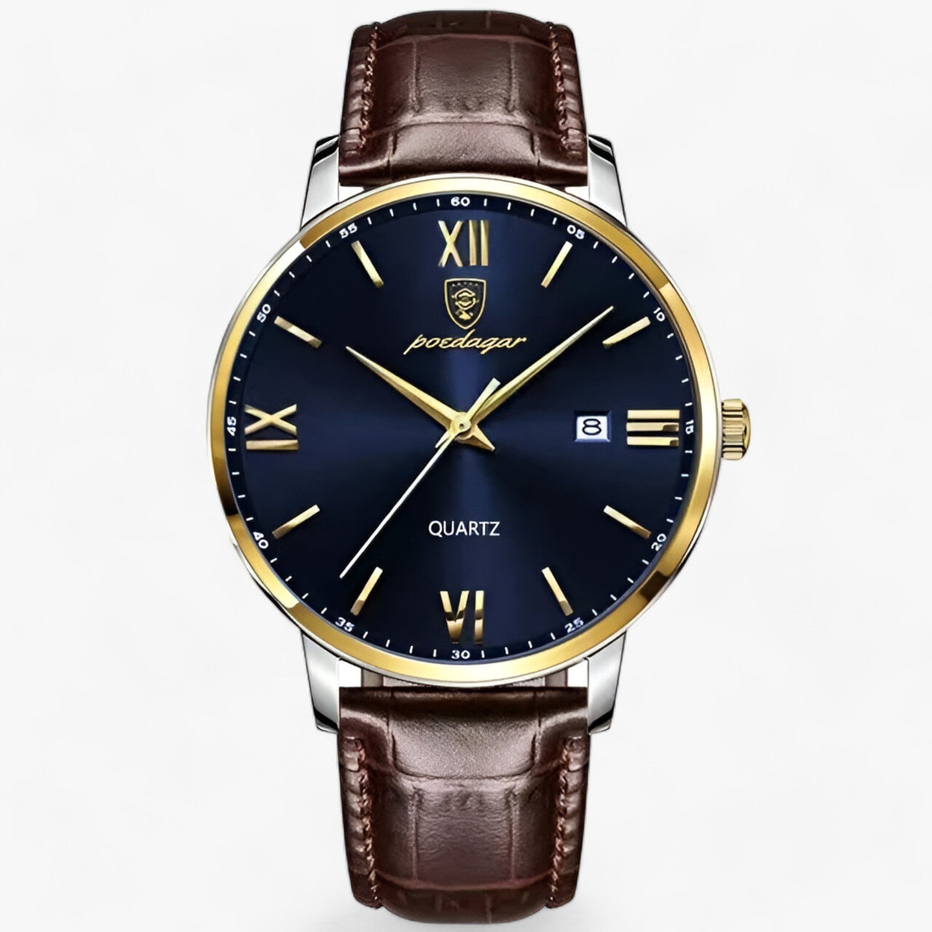 Stilrent armbåndsur for menn med ekte lærreim og minimalistisk urskive. Elegant og tidløst tilbehør.