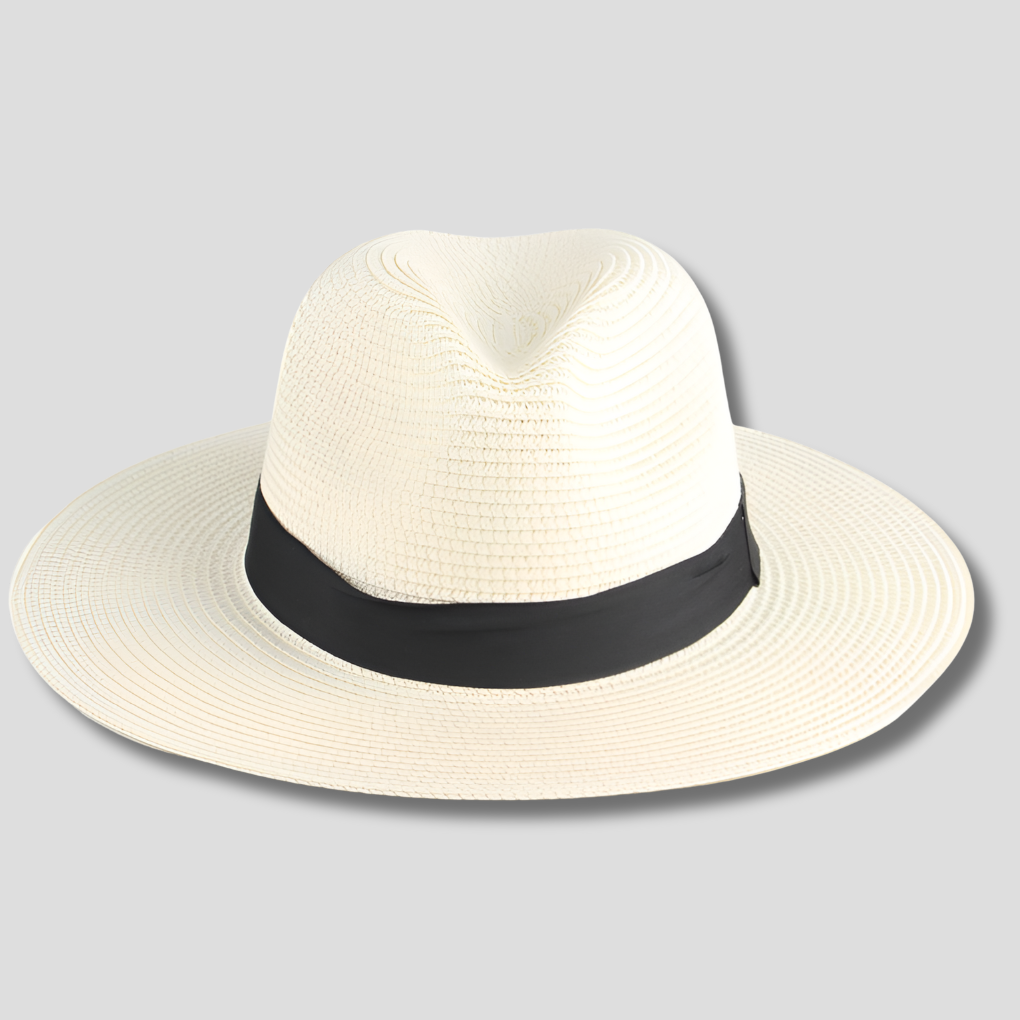 Komfortabel herre Panama solhatt, ideell for ferie, strand eller fritid. Et klassisk og stilrent valg.