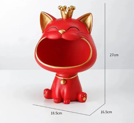 Unik kattefigur statuett med oppbevaringsfunksjon, elegant design som beriker enhver innredning.