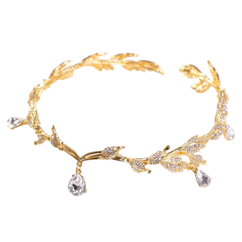 Elegant krystallkrone for kvinner, perfekt brude tiara til bryllup eller fest, med glitrende steiner.