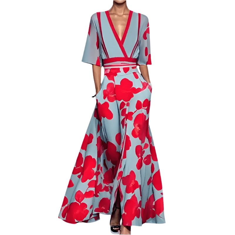 Elegant kvinne robe med levende blomsterdesign. Tidløs stil og komfortabel passform for enhver anledning.