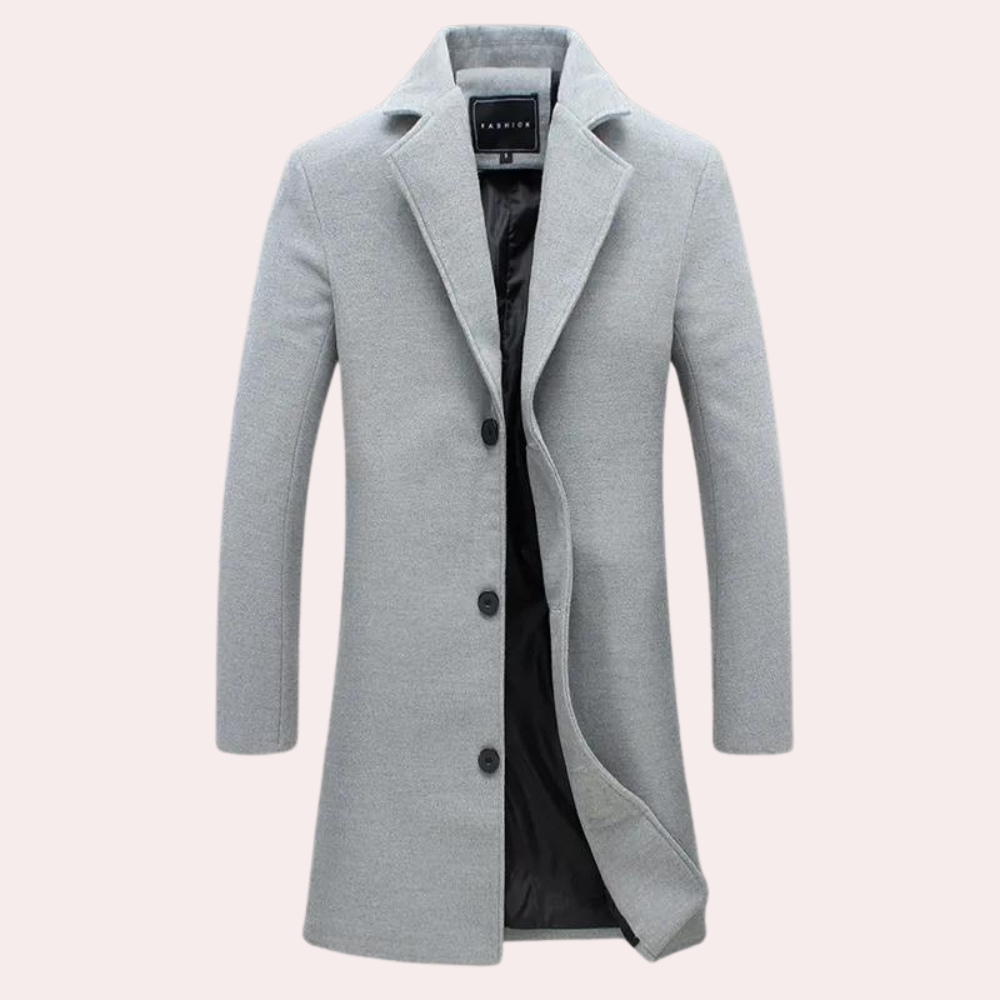 Moderne, elegant herrefrakk. Lang stil for menns fashion, passer både til business og fritid.