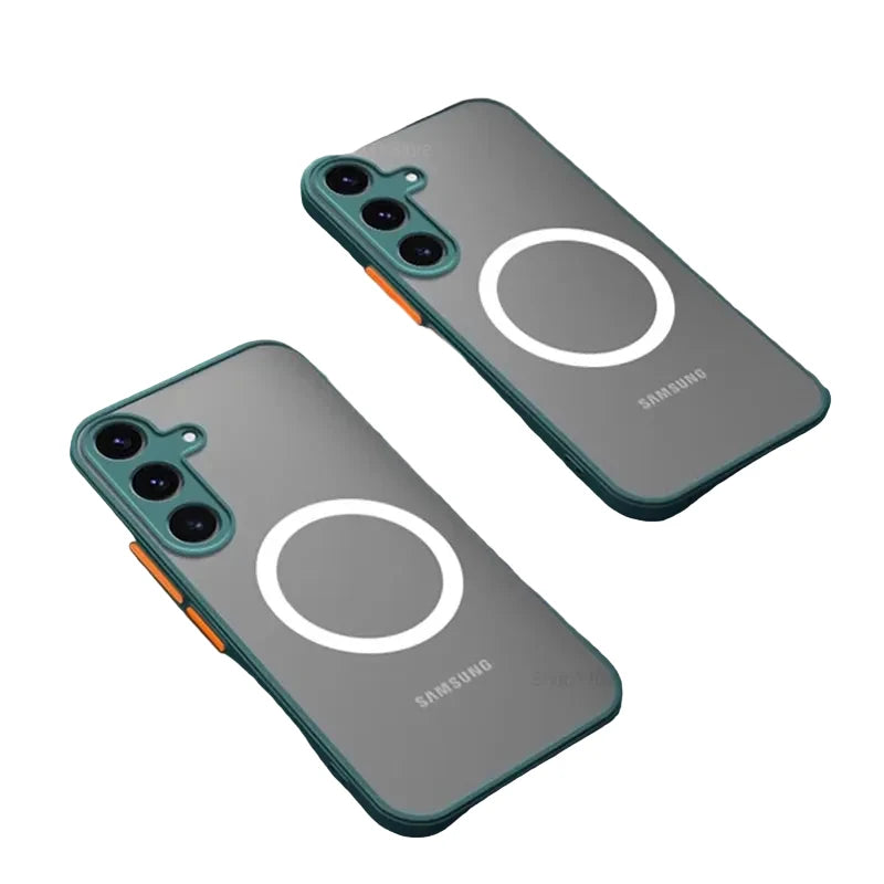 Elegant magnetisk mobildeksel til Samsung Galaxy S-serien, matt finish, optimal beskyttelse.
