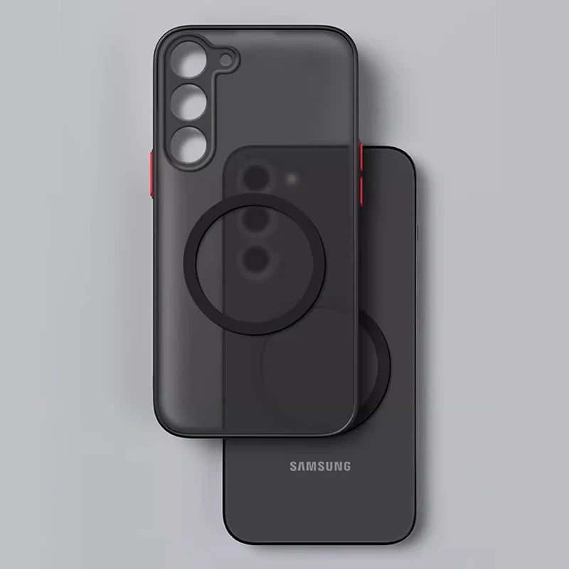Magnetisk telefondeksel Samsung Galaxy S-serie, matt finish, gir robust beskyttelse.