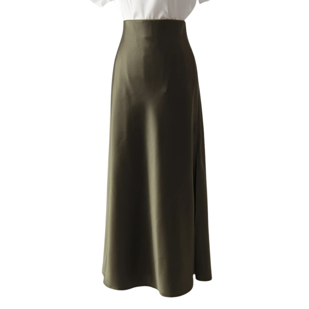Elegant dameskjørt med lang splitt. Perfekt for en sofistikert look til fest eller jobb.